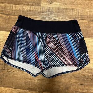 Athleta Women's Multicolor Striped Running Shorts Size S